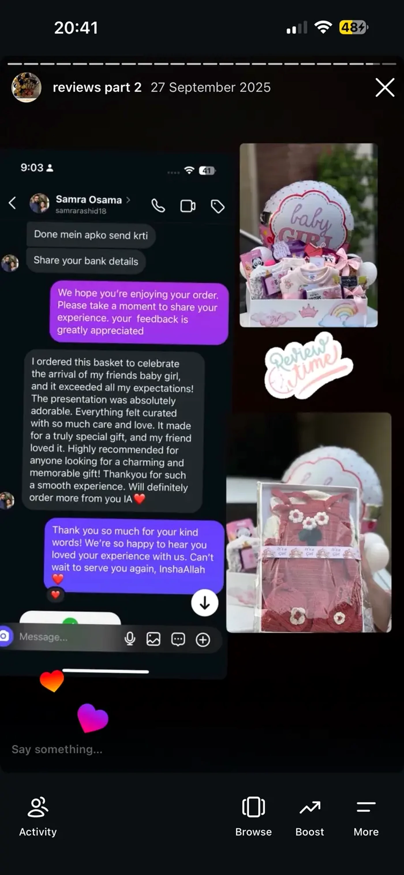 Customer review screenshot