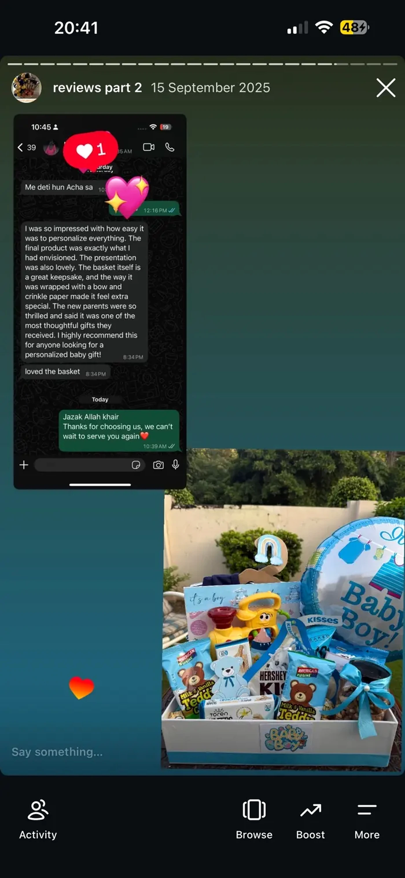 Customer review screenshot