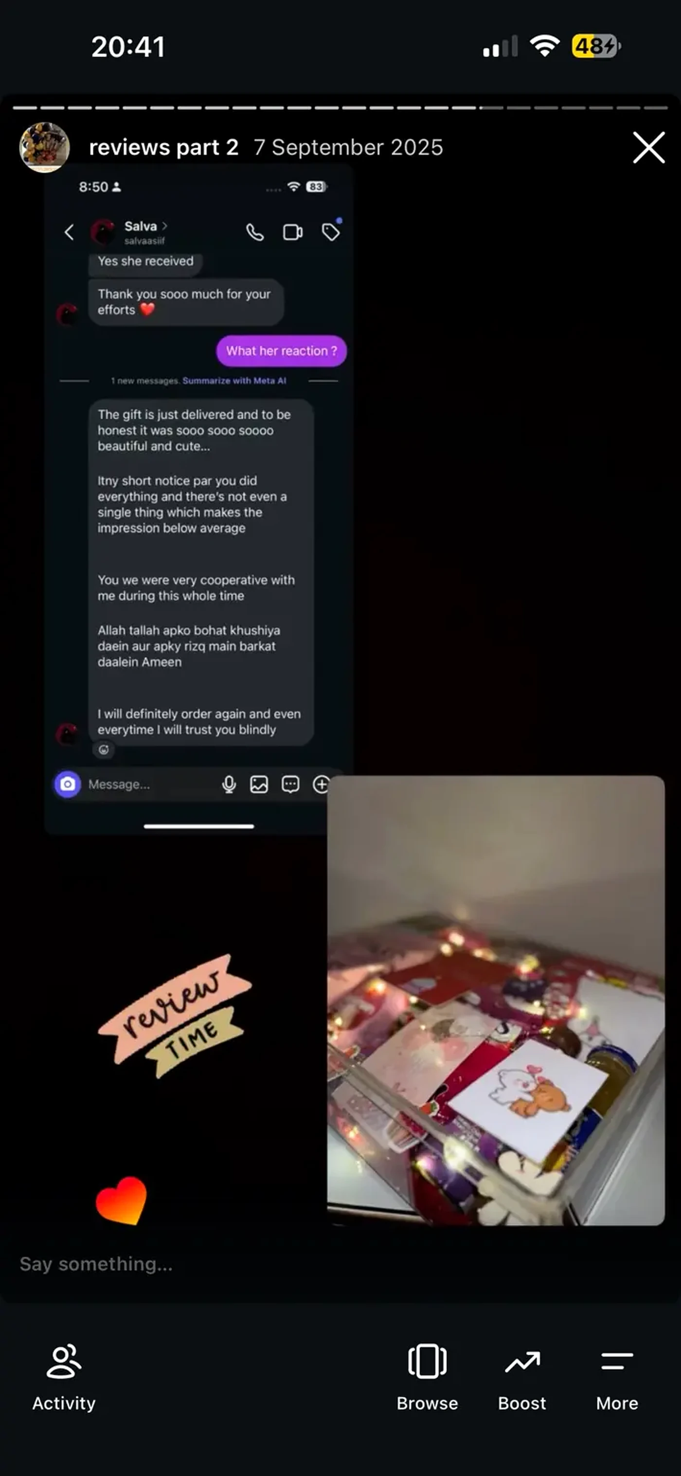 Customer review screenshot
