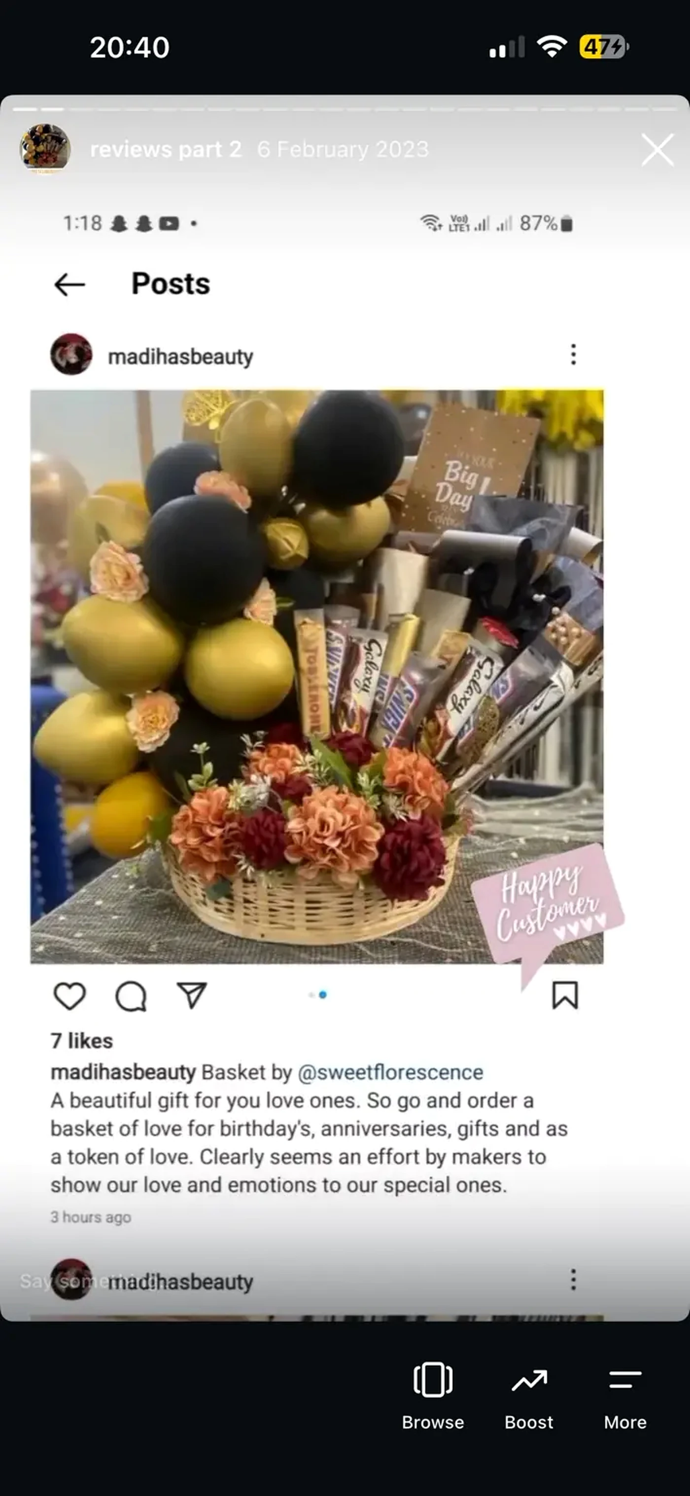 Customer review screenshot